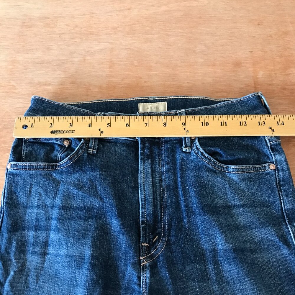 Mother The Insider Crop Step Fray Jeans Women 27 Mid Rise Dark Wash Stretch - Picture 11 of 15
